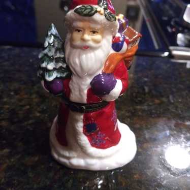 Vintage Christmas Old Saint Nick Hinged Trinket B… - image 1