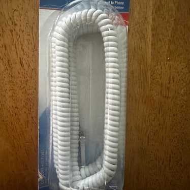 SBC Vintage White Spiral Phone Cord