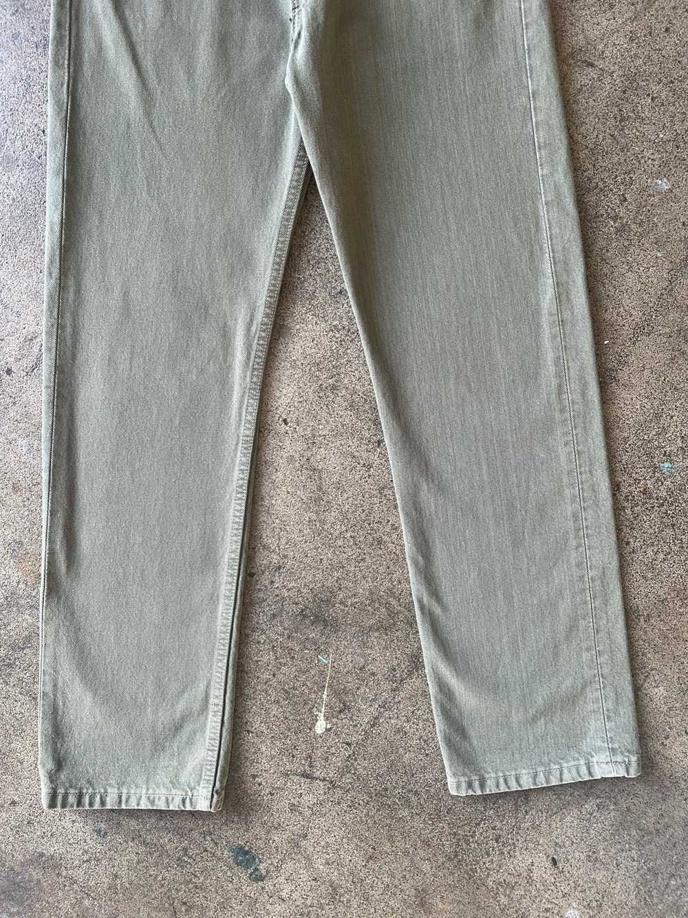 1990s Levi's 501 Faded Green Jeans 33" x 30" - image 3