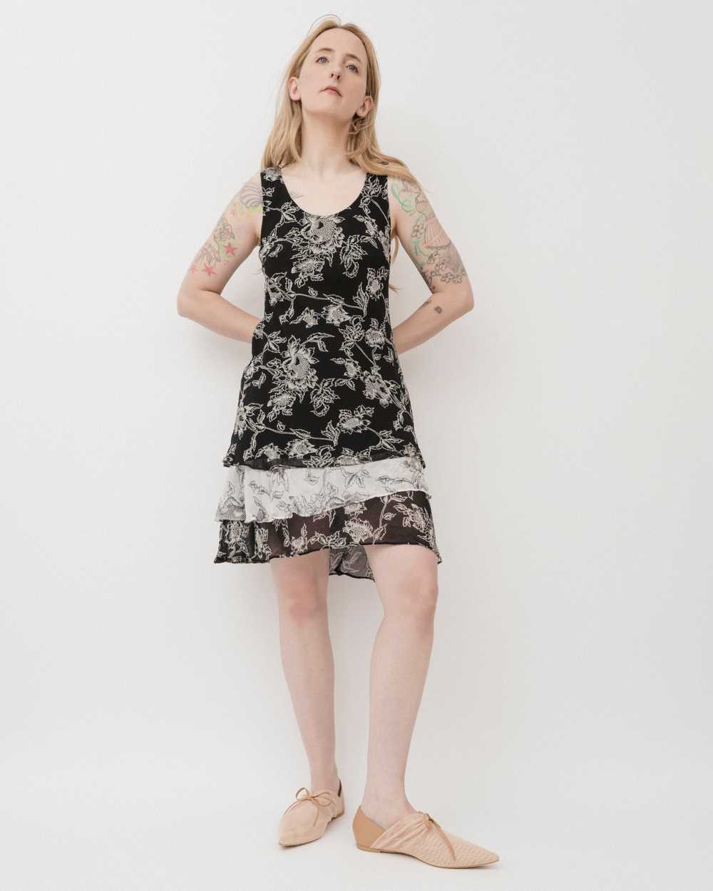 Vintage 90s Floral Chiffon Dress (S-L) - image 5