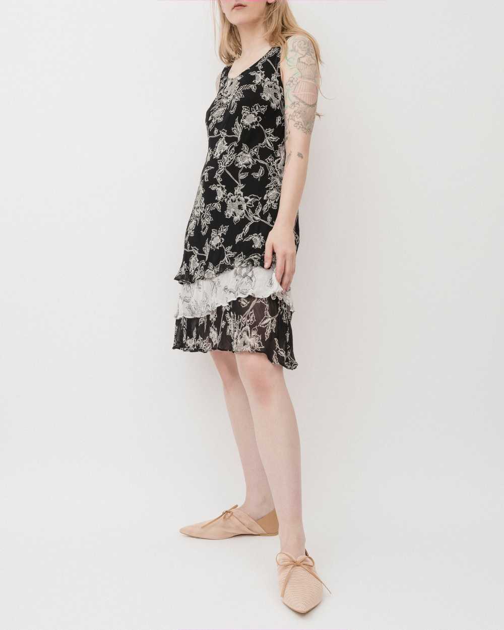 Vintage 90s Floral Chiffon Dress (S-L) - image 6