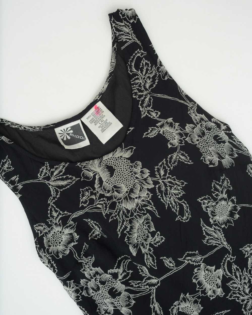 Vintage 90s Floral Chiffon Dress (S-L) - image 7