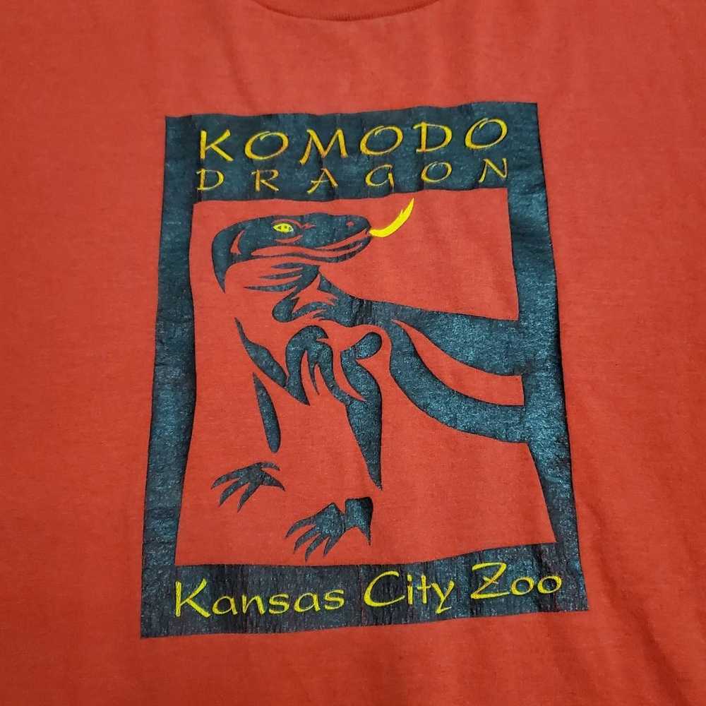 Vintage Kansas City Zoo T Shirt Sz L Komodo Drago… - image 2