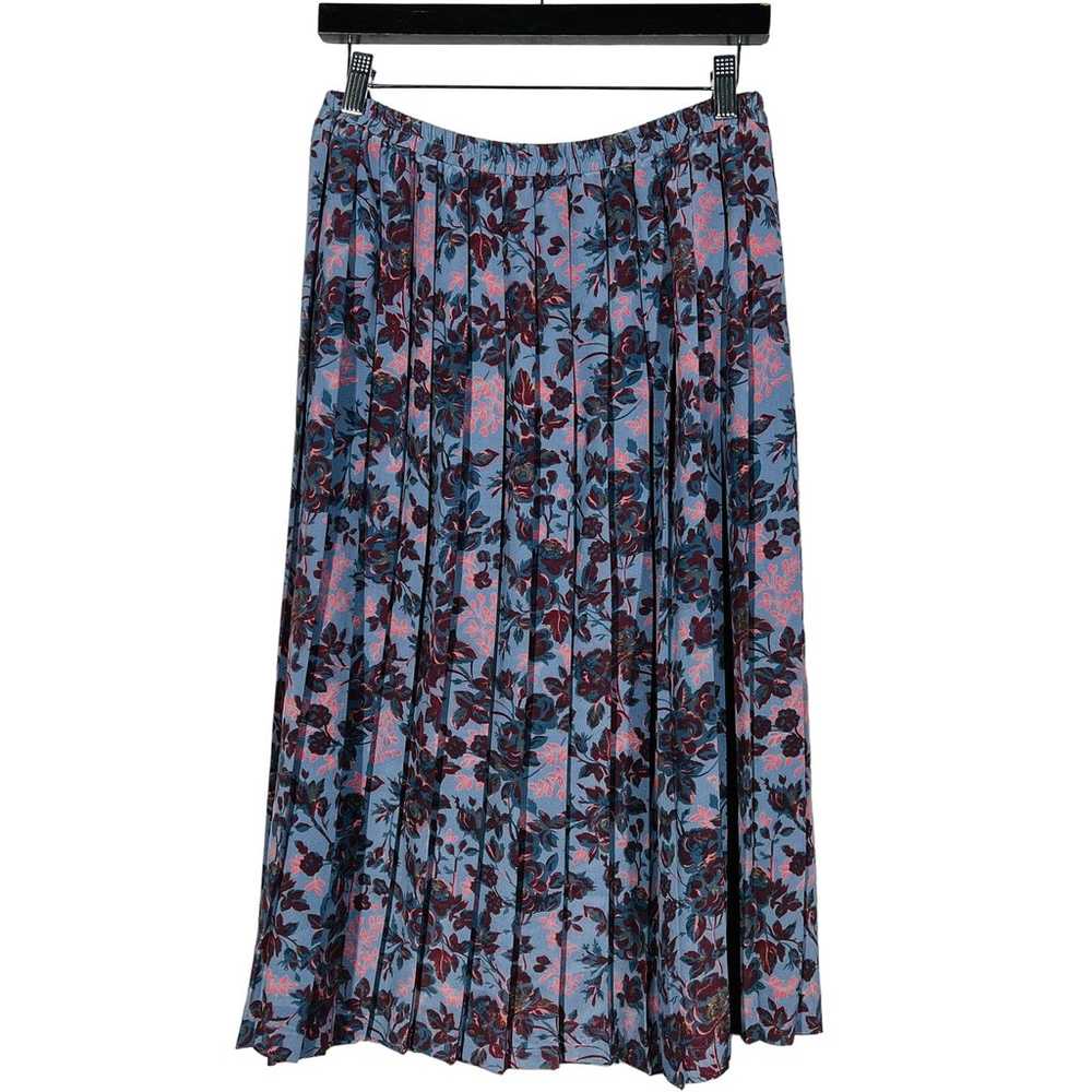 Vintage Leslie Fay Pleated Floral Skirt Midi Elas… - image 1