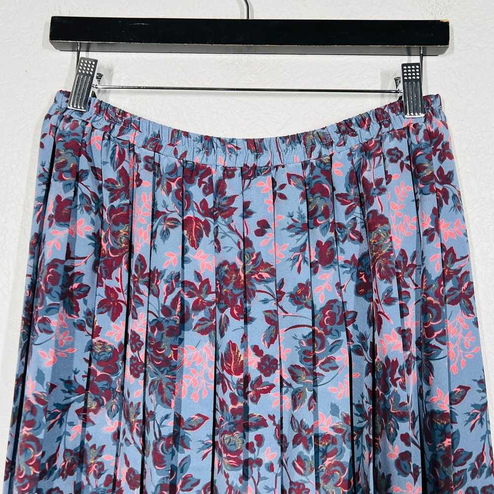 Vintage Leslie Fay Pleated Floral Skirt Midi Elas… - image 2