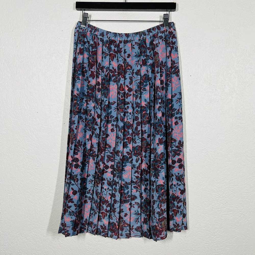 Vintage Leslie Fay Pleated Floral Skirt Midi Elas… - image 3