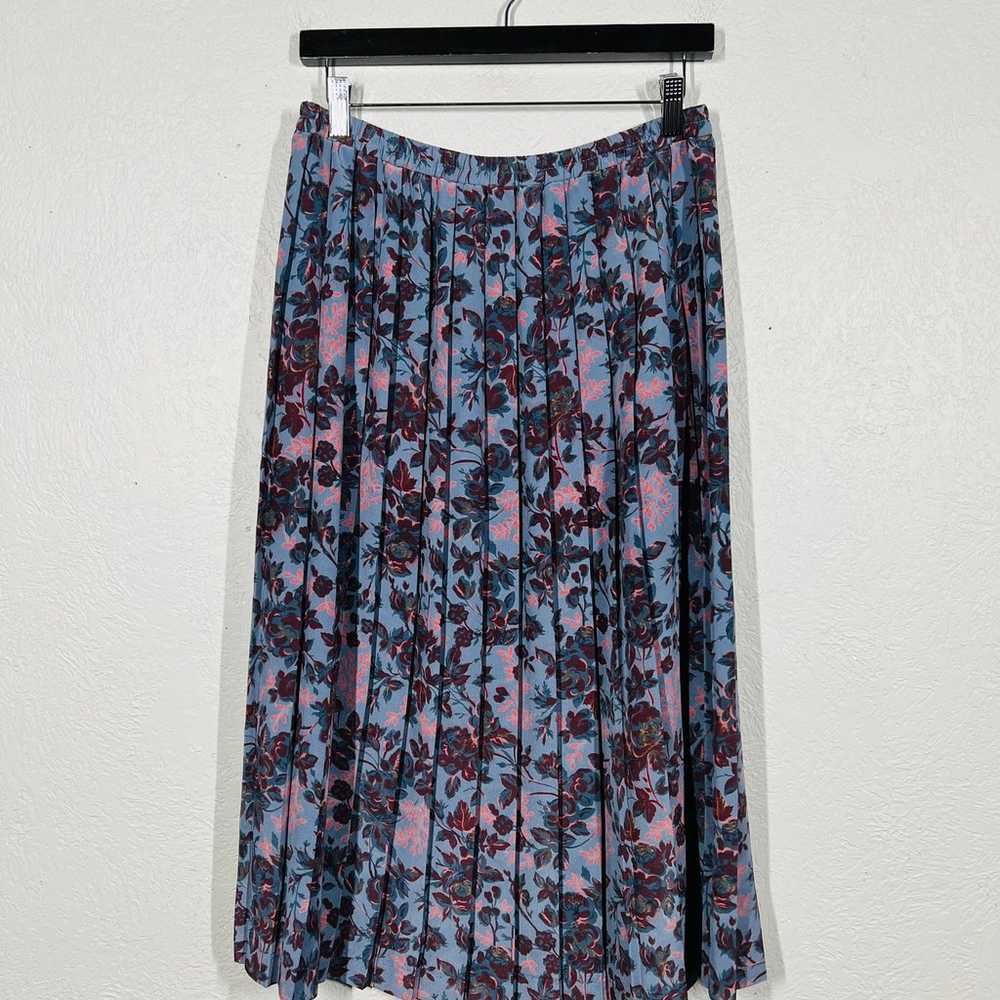 Vintage Leslie Fay Pleated Floral Skirt Midi Elas… - image 4