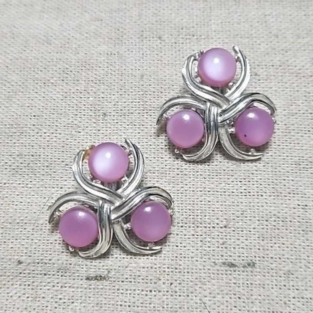 Vintage 60s Pink Purple Moonglow Thermoset Clip-o… - image 1