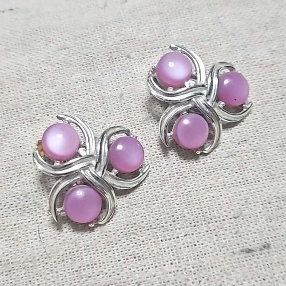 Vintage 60s Pink Purple Moonglow Thermoset Clip-o… - image 2