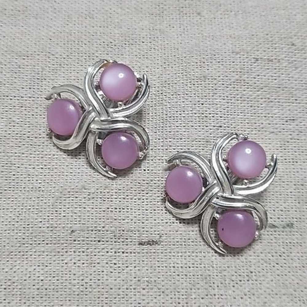 Vintage 60s Pink Purple Moonglow Thermoset Clip-o… - image 3