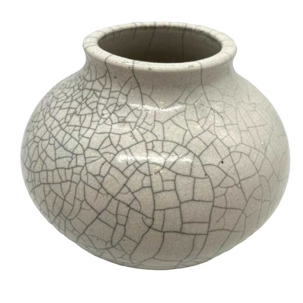 MCM Crackle Glaze Dryden Ceramic Glaze Vase - image 2