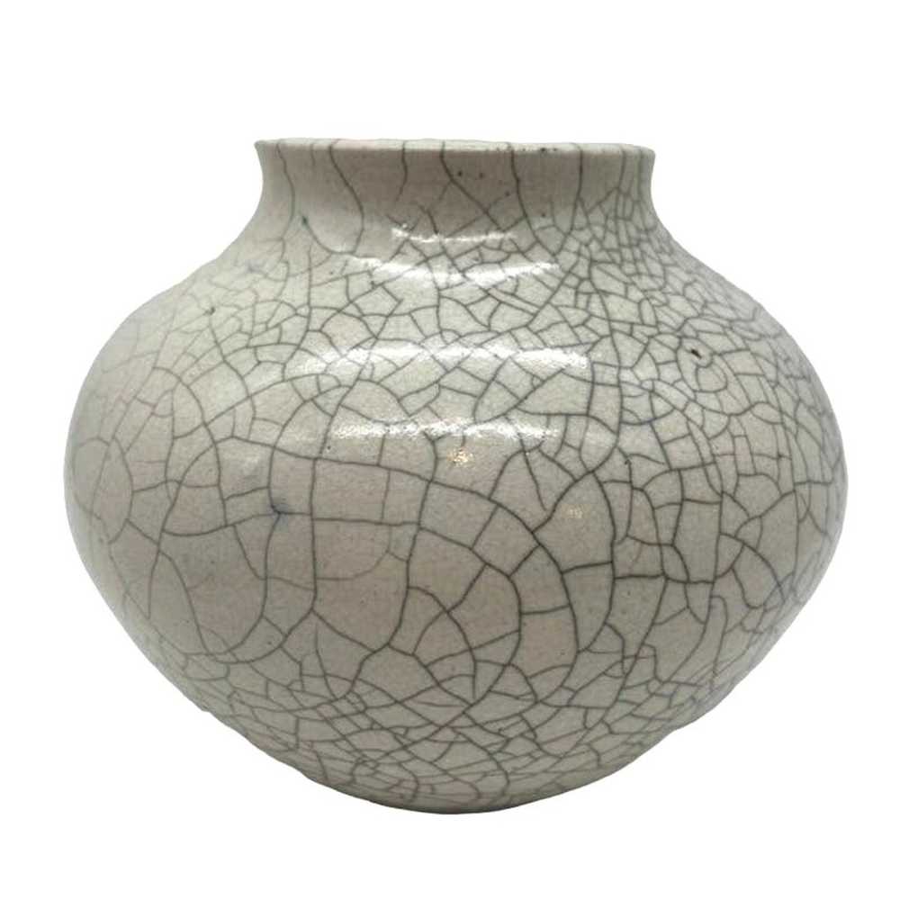 MCM Crackle Glaze Dryden Ceramic Glaze Vase - image 4