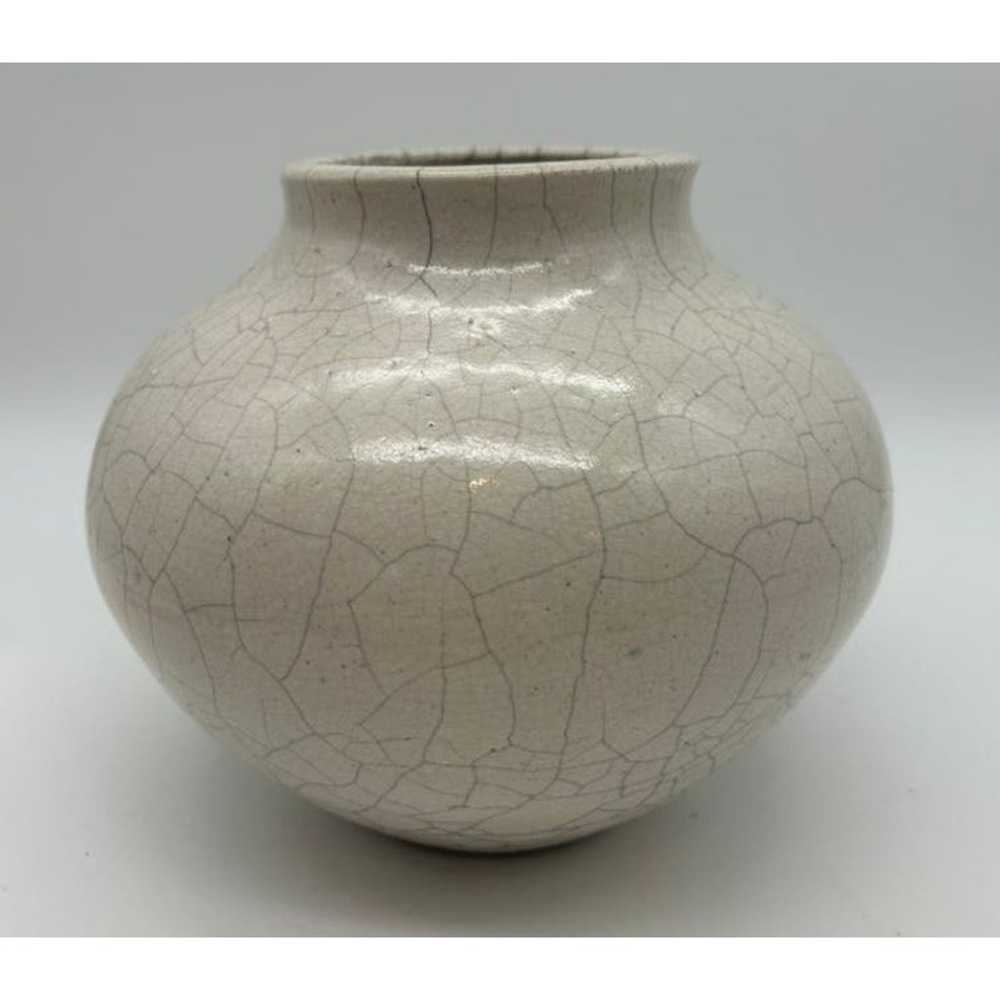 MCM Crackle Glaze Dryden Ceramic Glaze Vase - image 5