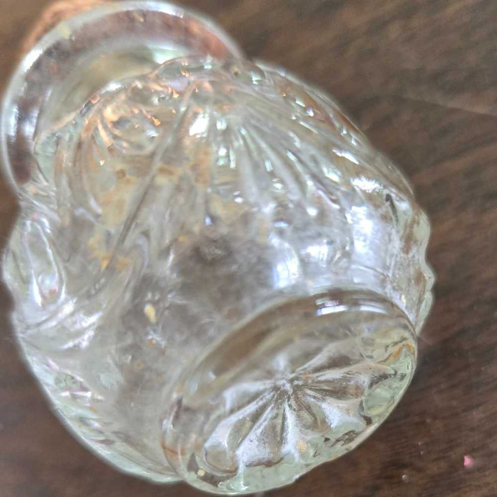 Vintage Glass and cork bottle stopper liquor cut … - image 2