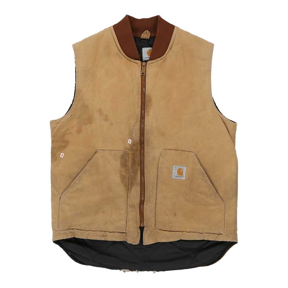 Heavily Worn Carhartt Gilet - Large Beige Cotton - image 3