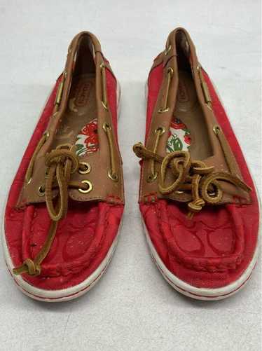 Women's Coach Size 6b Red Richelle Boat Shoes