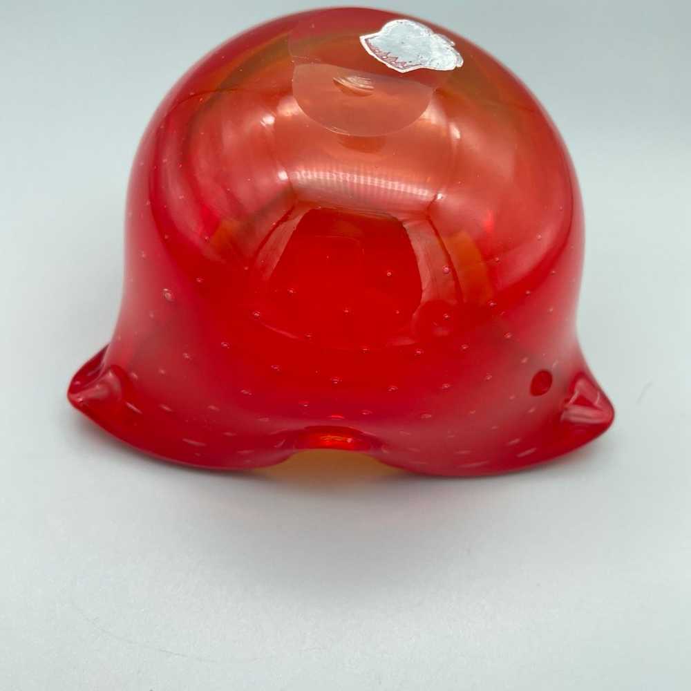 Murano Bubble Glass Red Ashtray Mid Century Moder… - image 5