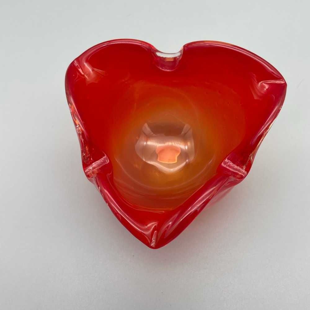 Murano Bubble Glass Red Ashtray Mid Century Moder… - image 7