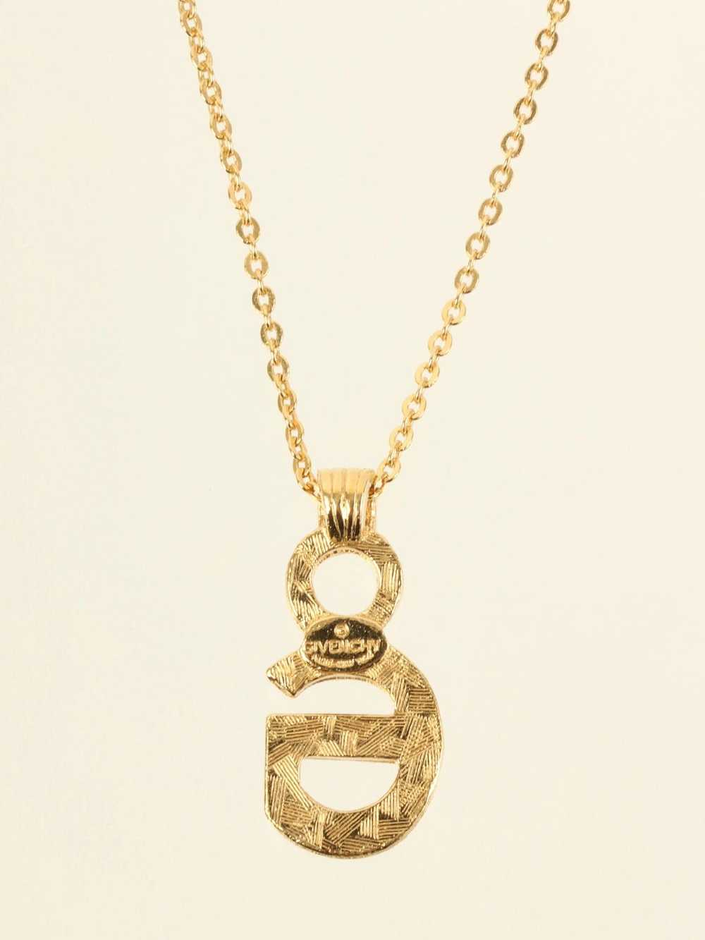 Givenchy GIVENCHY Rhinestone Logo Plate Necklace … - image 3