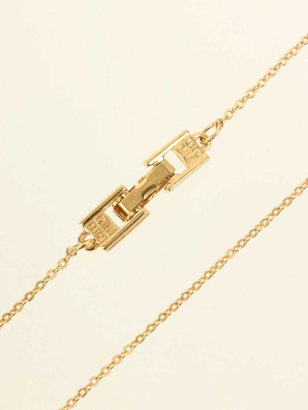 Givenchy GIVENCHY Rhinestone Logo Plate Necklace … - image 4