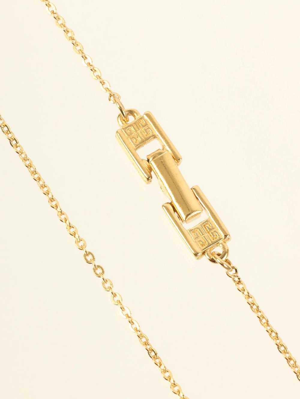 Givenchy GIVENCHY Rhinestone Logo Plate Necklace … - image 5