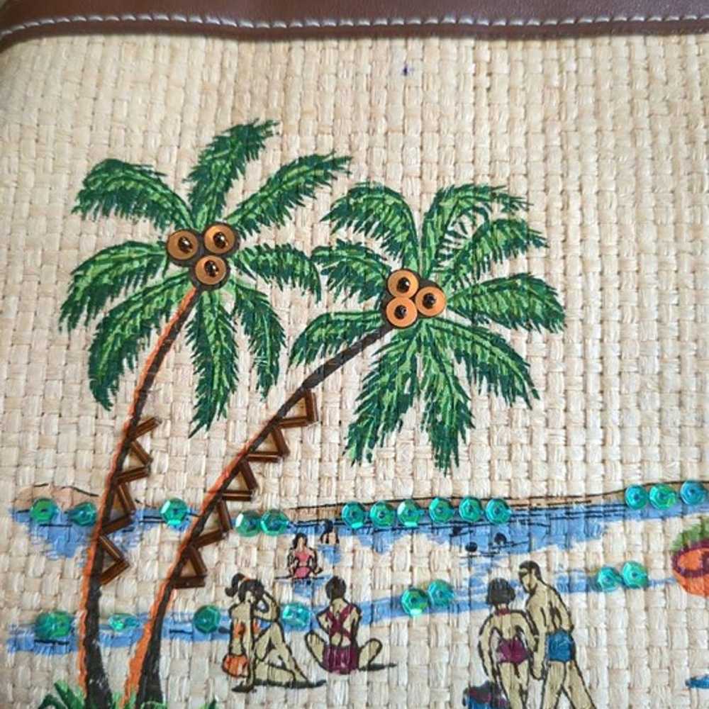 Vintage Etienne Aigner Straw Purse Tropical Small… - image 2