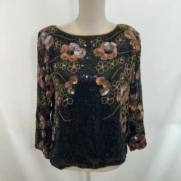 Vintage Jean Joseph Le Born Silk Lined Sequins Em… - image 1