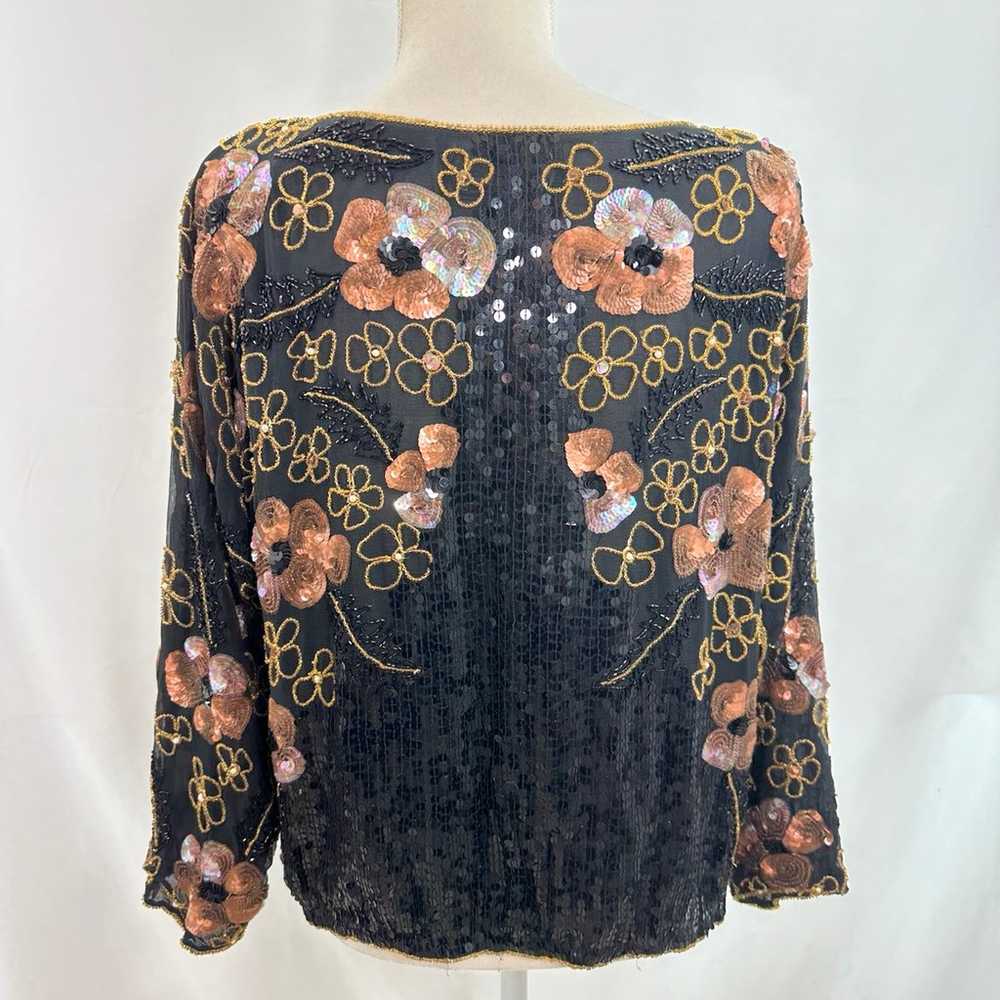 Vintage Jean Joseph Le Born Silk Lined Sequins Em… - image 3