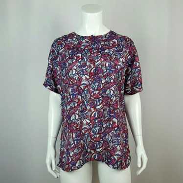 Vintage 80's Pykettes Purple Floral Blouse