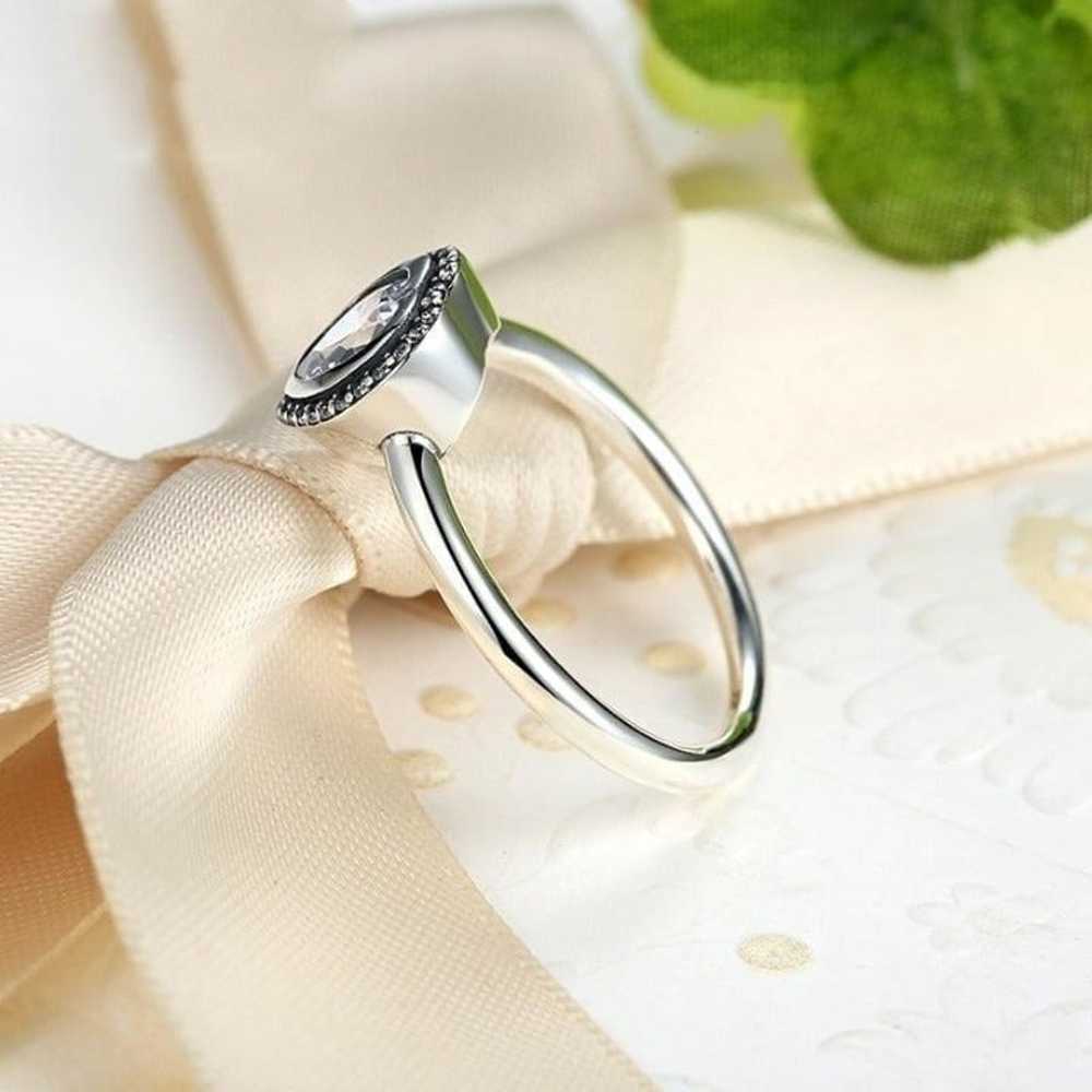 925 Silver Sparkling Love Heart Cut CZ Ring for W… - image 5