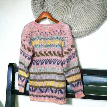 SIMSBURY 80s sweater knitted colorful striped smal