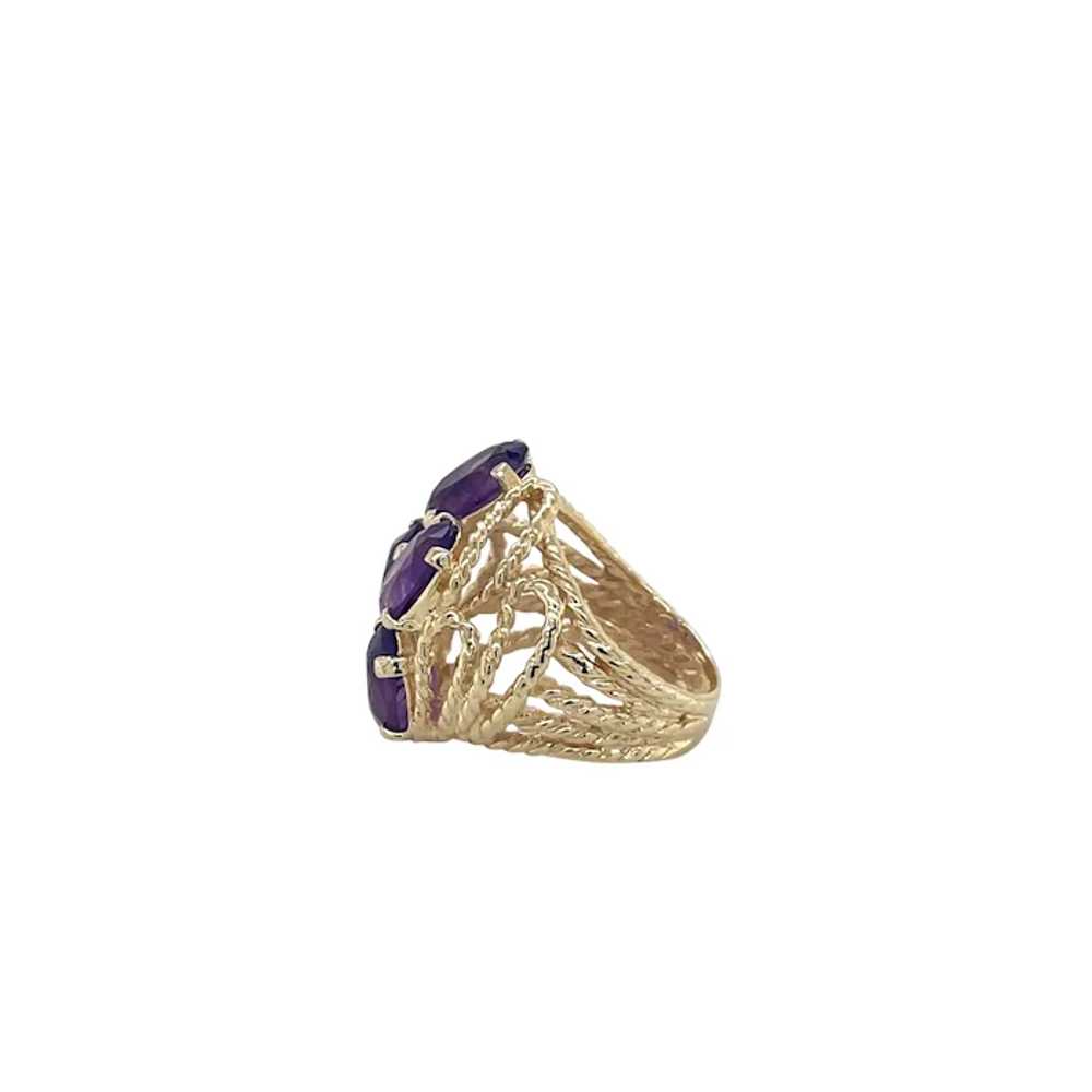 14K Yellow Gold Amethyst Ring - image 2