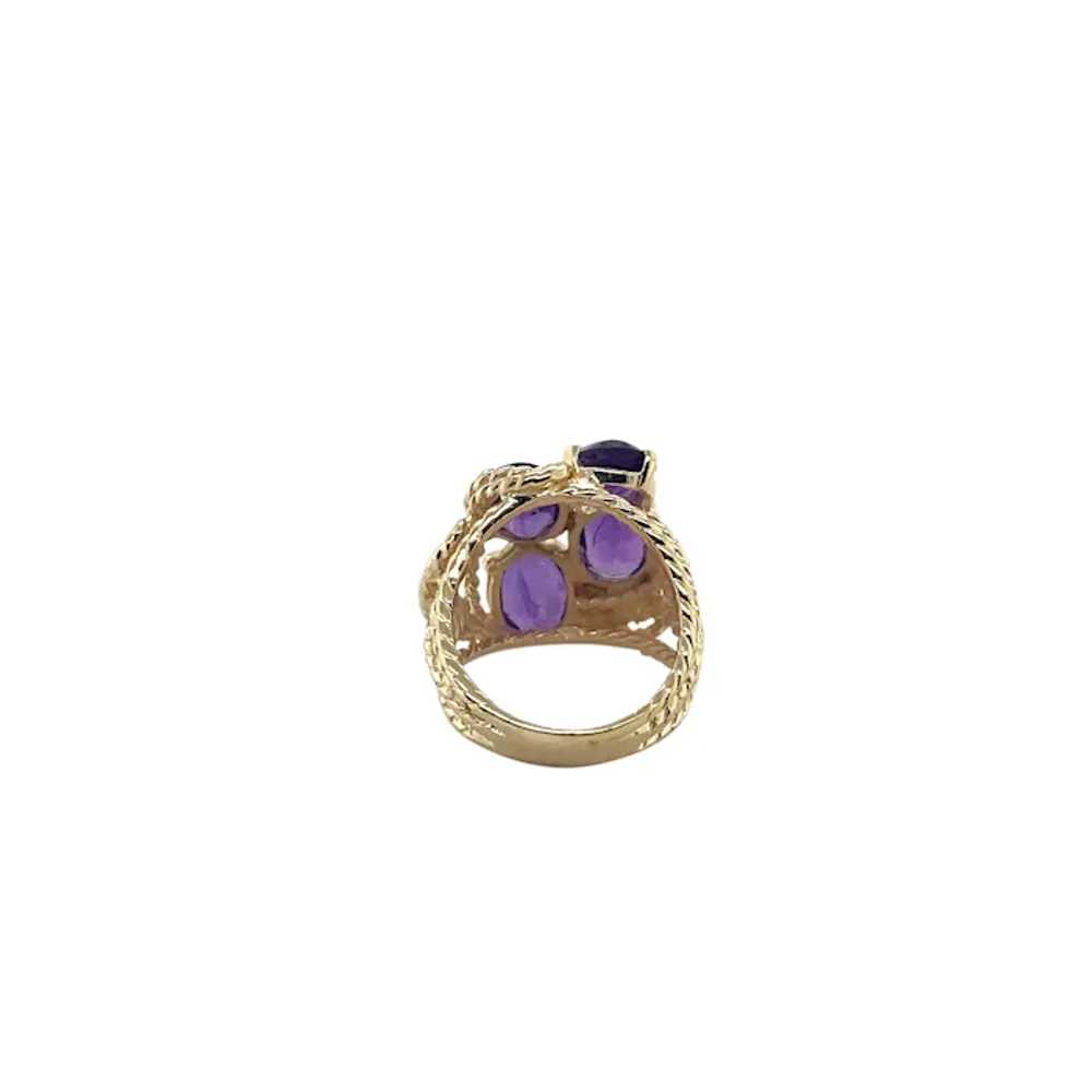 14K Yellow Gold Amethyst Ring - image 3