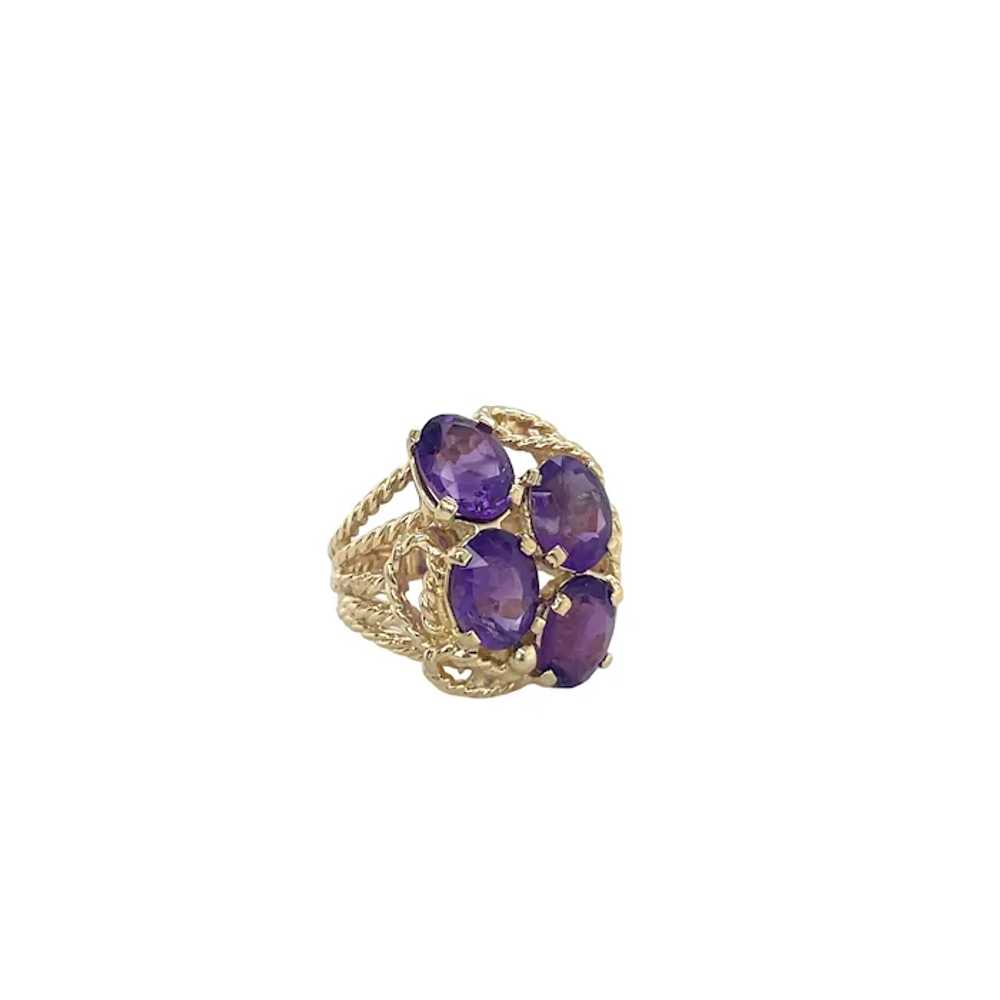 14K Yellow Gold Amethyst Ring - image 4