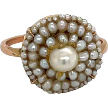 Victorian 18K Yellow Gold Pearl Ring