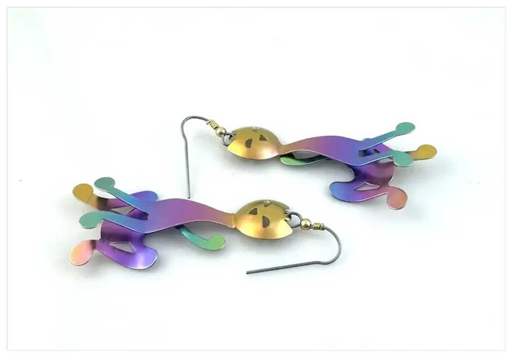 WHIMSICAL Pair of Vintage 1980s Handmade Multicol… - image 3