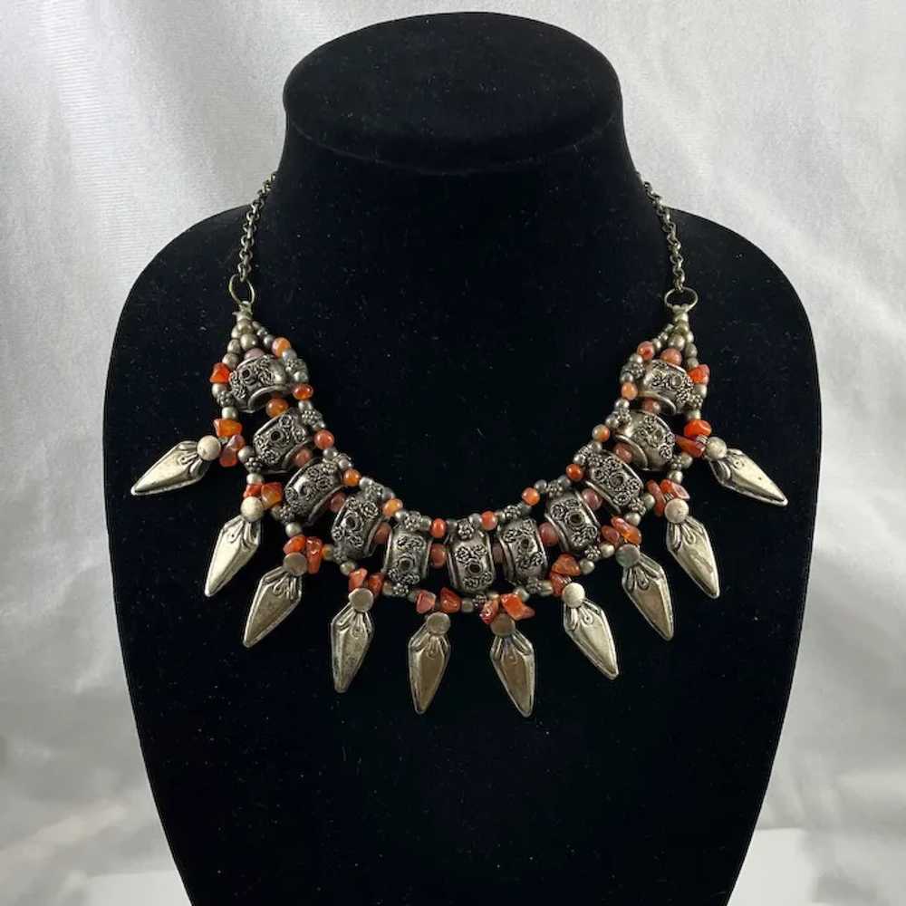 Tibetan Tribal Carnelian Collar Necklace Handcraf… - image 2