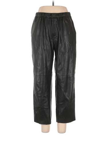 MNG Women Black Faux Leather Pants L