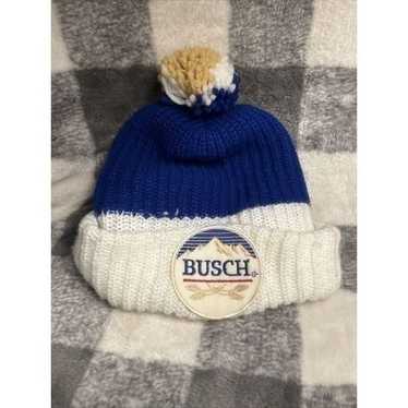Busch VTG 80s Beanie Toboggan Knit Cape Blue White