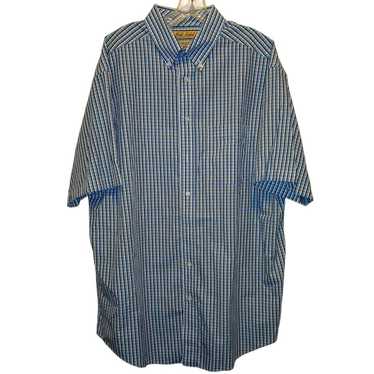 Gold Label XLT Rountree & Yorke Blue S/S Button U… - image 1
