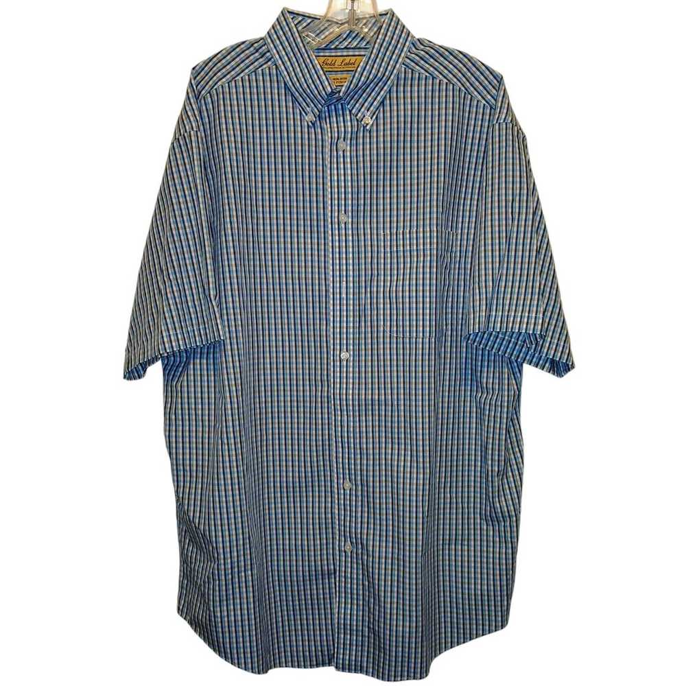 Gold Label XLT Rountree & Yorke Blue S/S Button U… - image 6