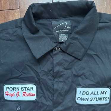 80s Black Button Up shirt