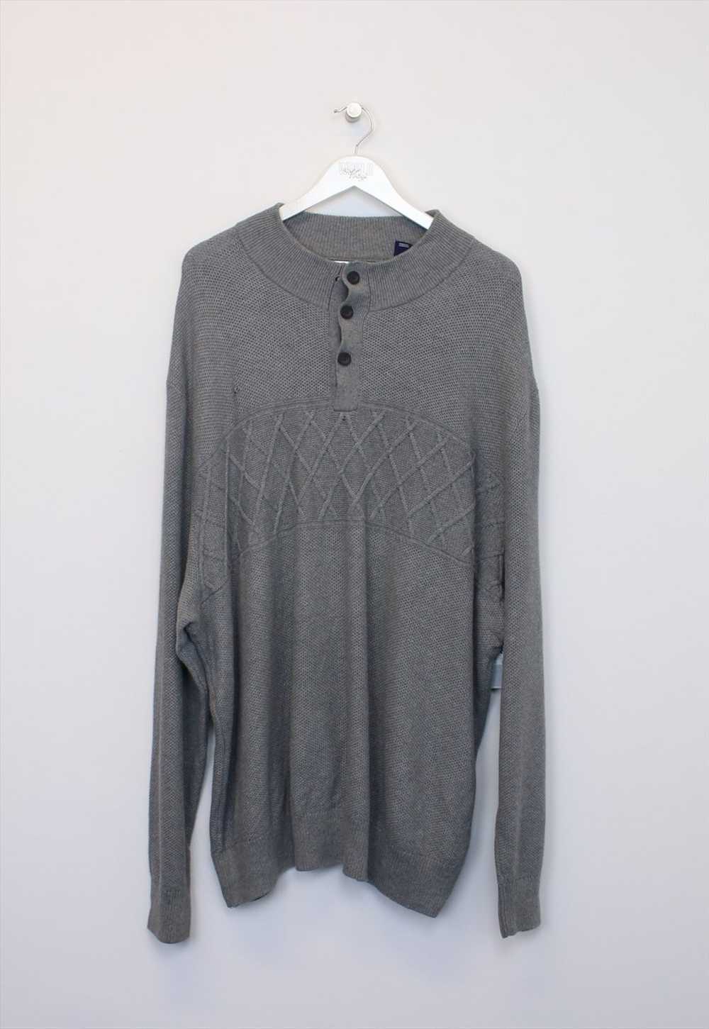 Vintage Chaps knitted sweatshirt in grey. Best fi… - image 1