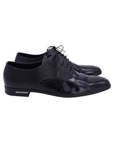 Prada Classic Black Leather Oxford Derby Shoes wit
