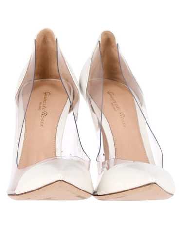 Gianvito Rossi White Patent Leather and PVC Point… - image 1