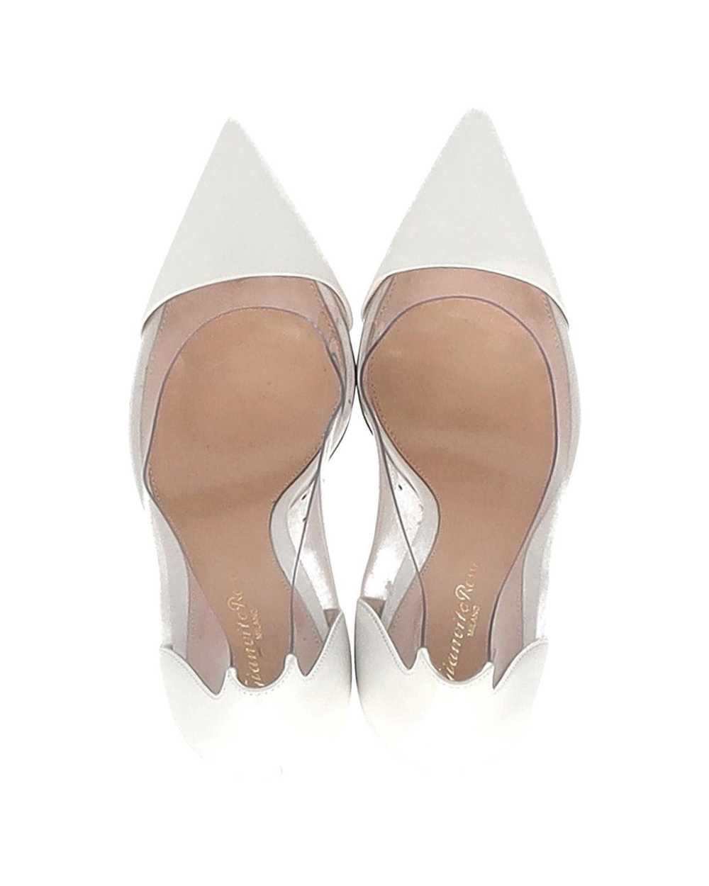 Gianvito Rossi White Patent Leather and PVC Point… - image 9