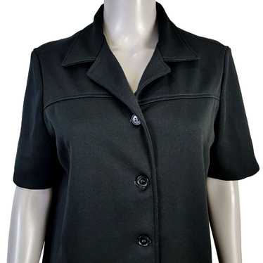 Vintage Vintage 70s Button Shirt Women XL 14 Blac… - image 1