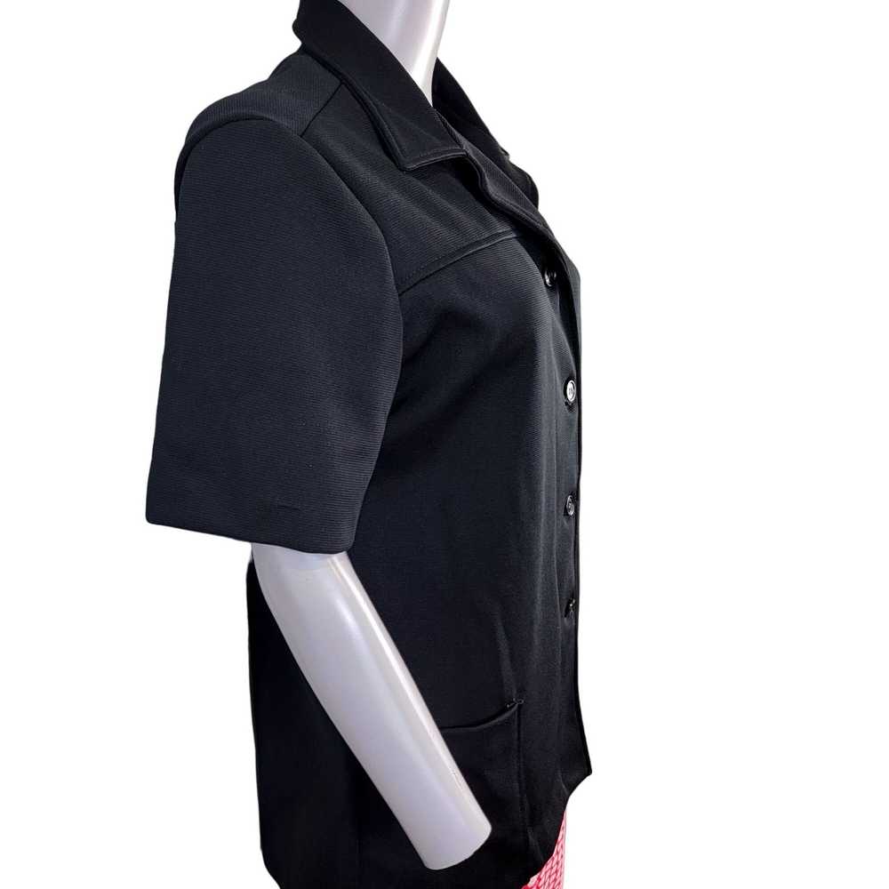 Vintage Vintage 70s Button Shirt Women XL 14 Blac… - image 3