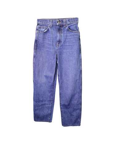 KHAITE High-rise slim fit blue cotton denim jeans 