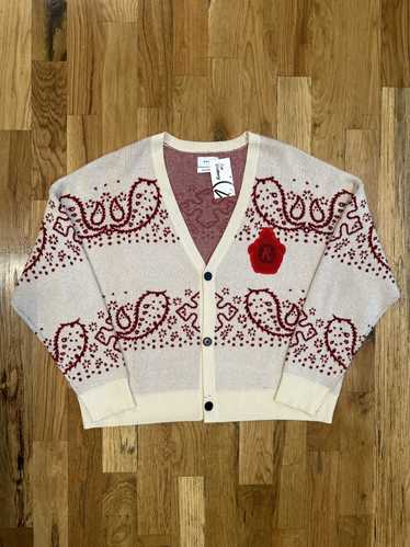 Rhude Rhude Red Paisley Cream Cardigan Sz XL